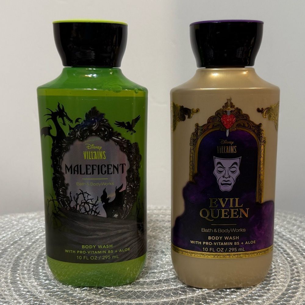 BBW Disney Villains Body Wash Maleficent and Evil Queen Set of 2 NWT